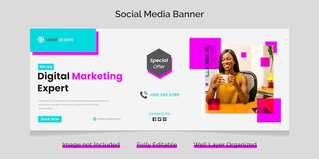 Vektor digitales marketing buntes social media banner-design