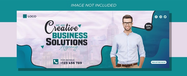 Digitales Marketing Corporate Social Media Facebook-Cover und Web-Banner-Vorlage