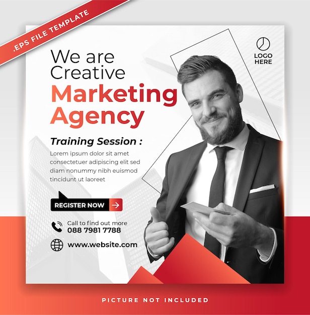Digitales Marketing-Live-Webinar für soziale Medien und Instagram-Banner-Post-Vorlage