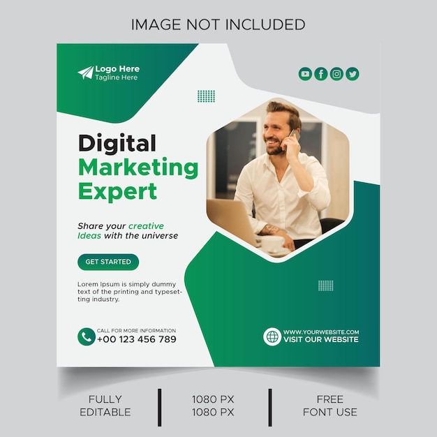 Digitales Marketing Social Media und Instagram-Postvorlage eps-Datei