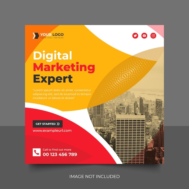 Digitales Marketing und Corporate Social Media Square Post Design