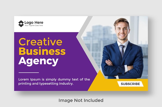 Digitales Marketing und Corporate Youtube Thumbnail-Design und Banner-Design Premium-Vektor
