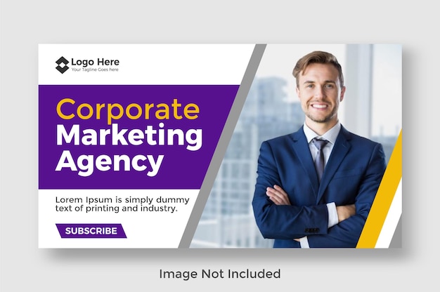Digitales Marketing und Corporate Youtube Thumbnail-Design und Banner-Design Premium-Vektor
