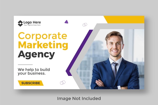Digitales Marketing und Corporate Youtube Thumbnail-Design und Banner-Design-Vorlage