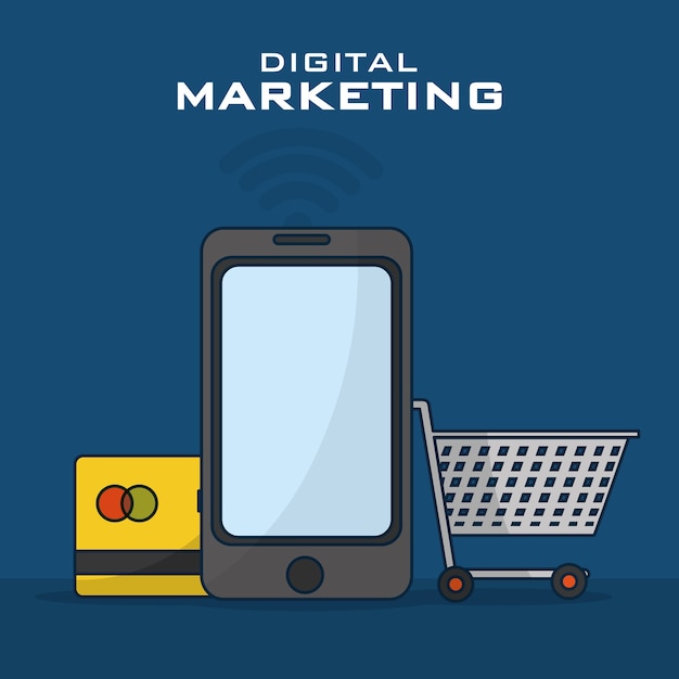 Vektor digitales marketing und einkaufen