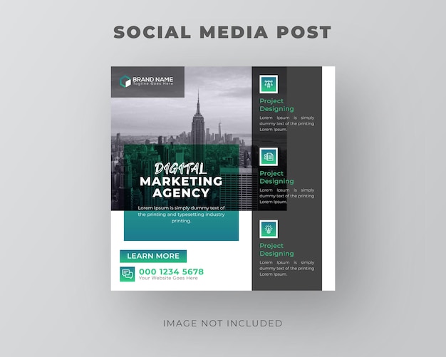 Digitales marketing und kollektive geschäftsagentur social-media-post-banner und quadratisches flyer-design