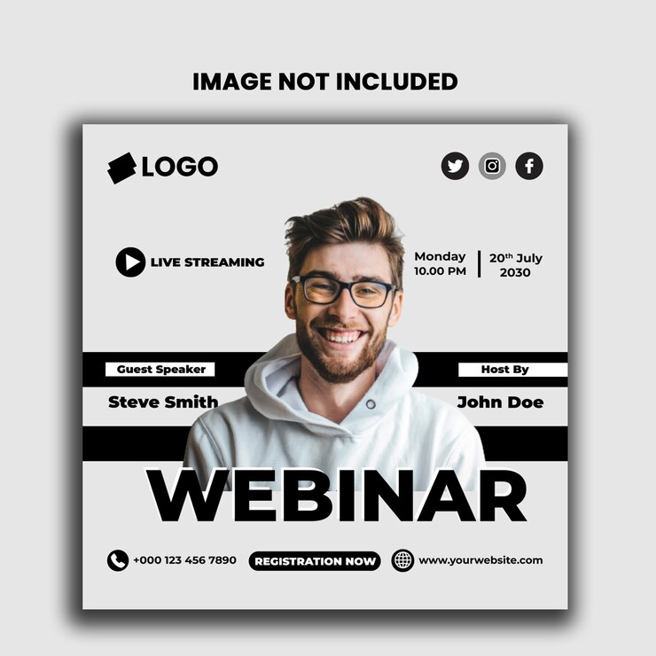 Digitales Marketing und Live-Webinar-Instagram-Banner oder Social-Media-Post-Vorlage für Unternehmen.