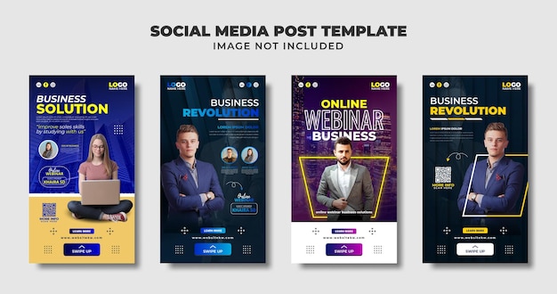 Digitales Marketing und Live-Webinar Social Media Instagram Story, Flyer und Banner-Vorlage