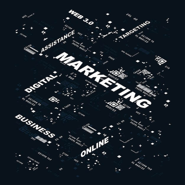 Digitales marketing weißes isometrisches muster