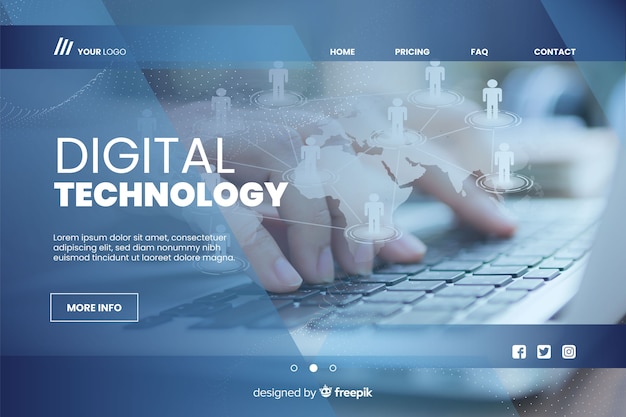 Digitaltechnik-Landingpage mit Foto