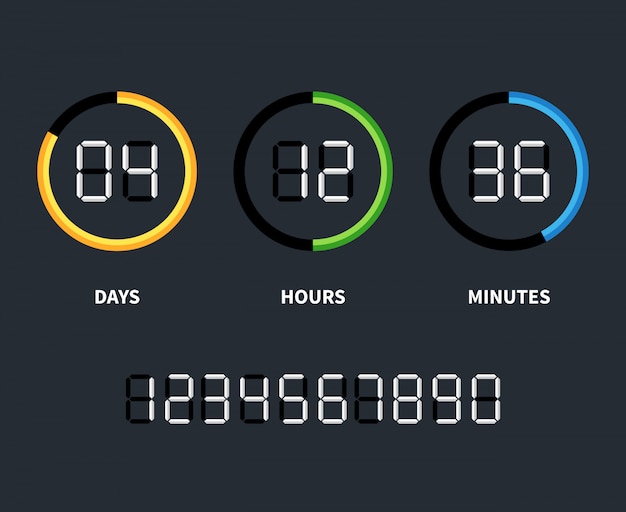 Digitaluhr oder countdown-timer. zeitkonzept