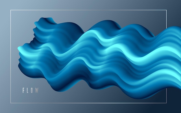 Dimensionales Verlaufsformelement für Design, abstrakter bunter flüssiger Vektorhintergrund, fließende 3D-Welle, farbdynamisches Bewegungslayout.