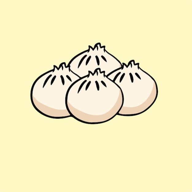 Dimsum-symbol-lebensmittel-vektor-illustration