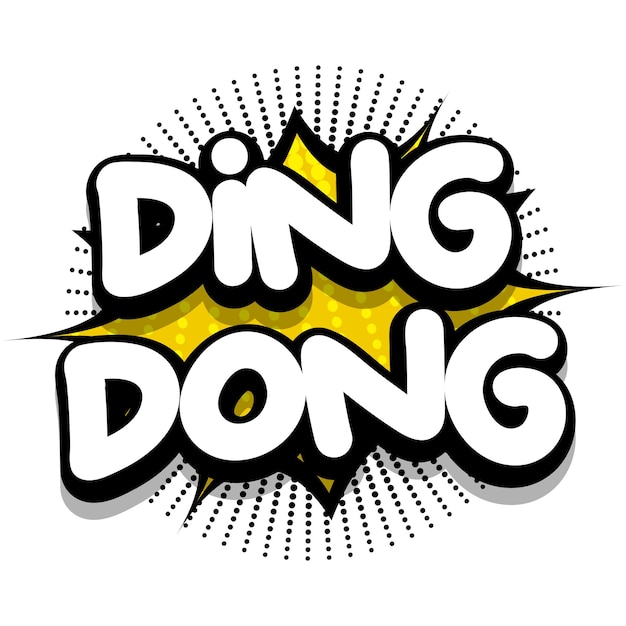 Vektor ding dong comic-explosionsblasen-vektorillustration