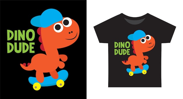 Vektor dino-typ-cartoon-illustrationsdesign für kindert-shirt