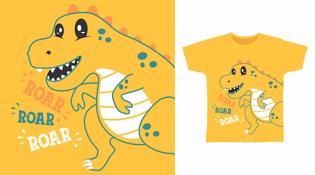 Vektor dinosaurier-cartoon-t-shirt-designkonzepte