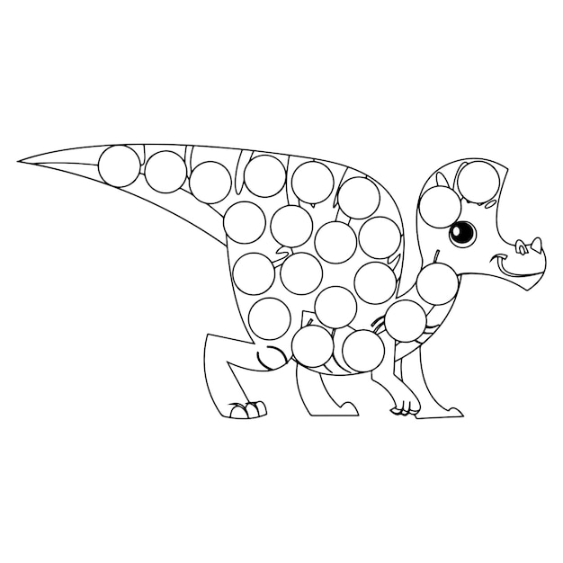 Dinosaurier dot marker malvorlagen für kinder premium-vektor