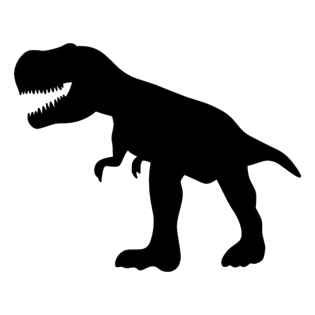 Dinosaurier-silhouette isolierte vektorgrafik einfaches schwarzes bild des prähistorischen ausgestorbenen jura