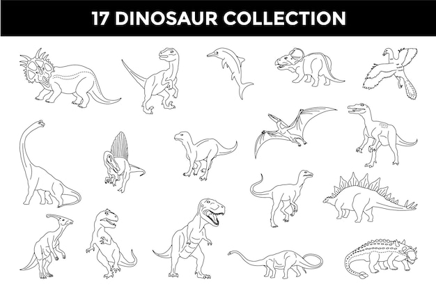 Dinosaurier umrisszeichnung illustrationssammlung