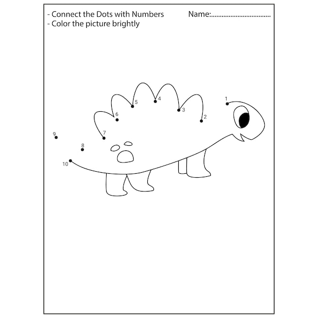 Dinosaurier Verbinde die Punkte Kindergartenaktivitäten