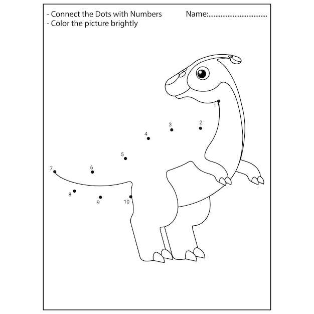 Dinosaurier Verbinde die Punkte Kindergartenaktivitäten