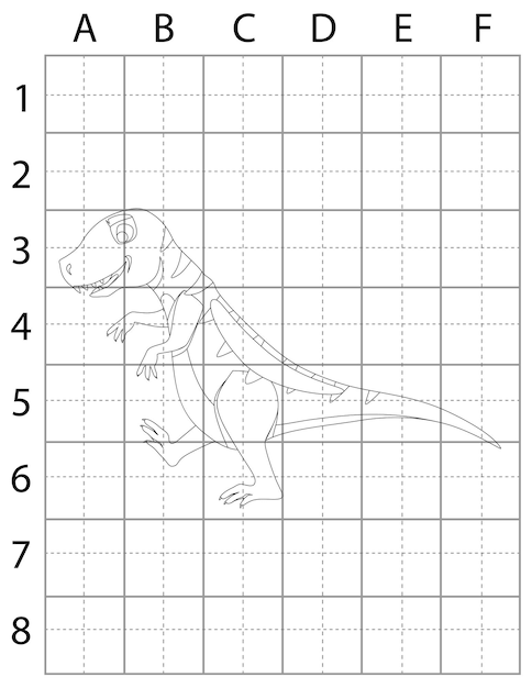 Vektor dinosaurier-zeichnungsseite, wie man dinosaurier zeichnet, lernen sie, dinosaurier für kinder zu zeichnen, dinosaurier schwarz und w