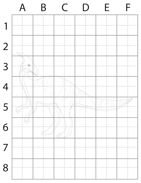 Vektor dinosaurier-zeichnungsseite, wie man dinosaurier zeichnet, lernen sie, dinosaurier für kinder zu zeichnen, dinosaurier schwarz und w