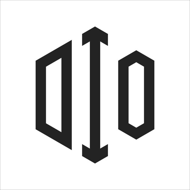 DIO-Logo-Design Anfangsbuchstaben DIO-Monogramm-Logo in sechseckiger Form