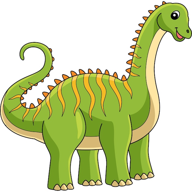 Vektor diplodocus dinosaurier cartoon farbige cliparts