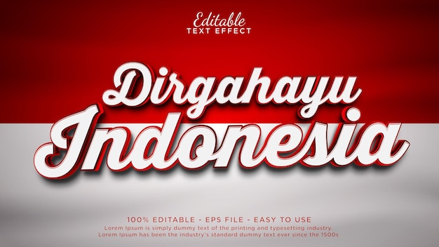 Vektor dirgahayu indonesien bearbeitbare texteffekte