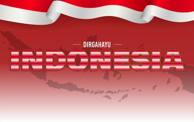 Vektor dirgahayu indonesien einfaches banner