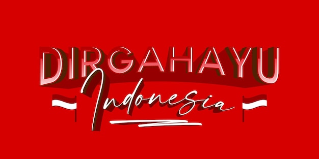 Vektor dirgahayu republik indonesien hintergrundbanner mit flagge
