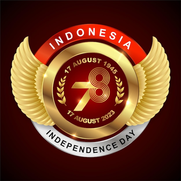 Dirgahayu ri ke78 logo oder emblem-design 78. glücklicher indonesischer unabhängigkeitstag vektornummer