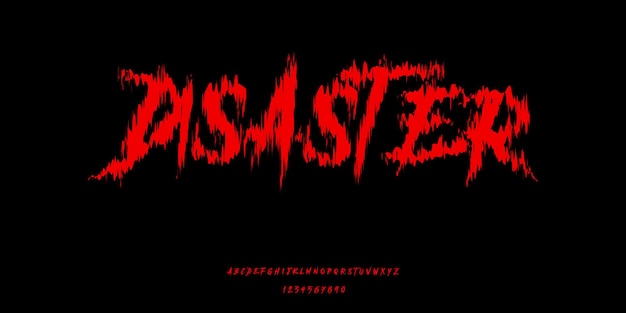 Disaster Red Blood Alphabet Display-Schriftart