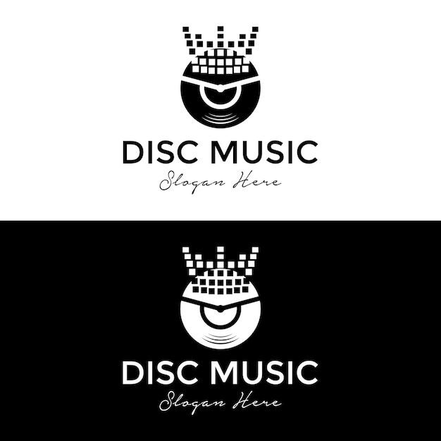 Disc-musik-logo-design-vorlage