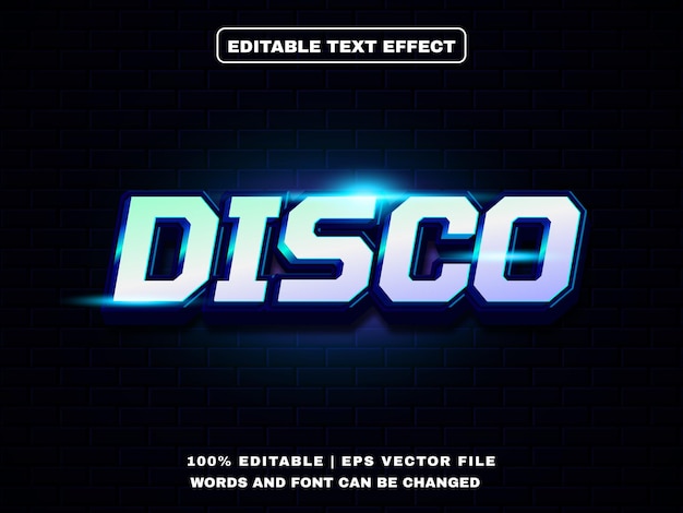 Disco 3d bearbeitbarer texteffekt-textmodell