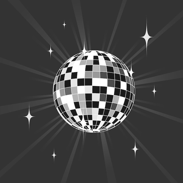 Vektor disco_ball_bw_1