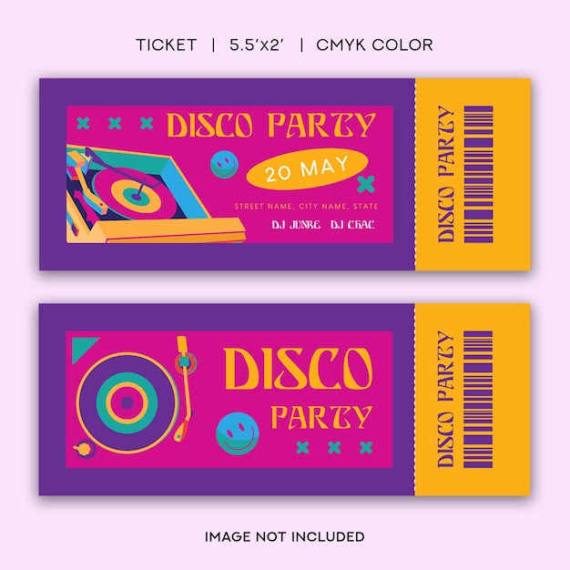 Vektor disco-party-ticket