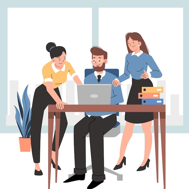 Diskussion über Büroversammlungen und Teamarbeit