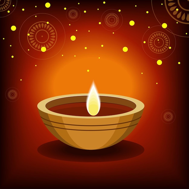 Diwali-Feiern, Header- oder Bannerdesign mit realistischer Öllampe auf violettem Hintergrund für Diwali