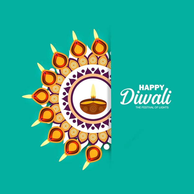 Vektor diwali-festival-feiertagskarten-banner-hintergrund