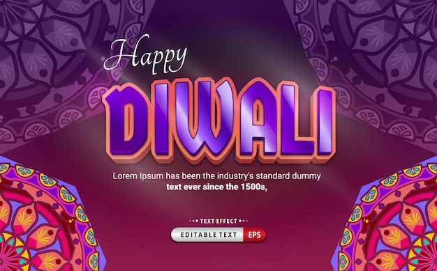 Diwali-Grußtag-Effekttext Erstklassiges glattes 3D