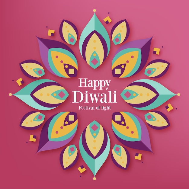 Diwali-konzept im flachen design