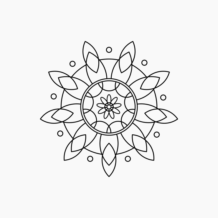 Vektor diwali rangoli-umrisselement