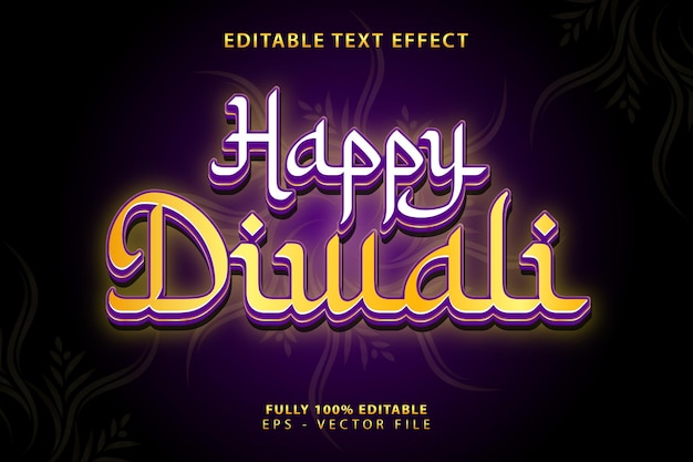 Vektor diwali-text-effekt