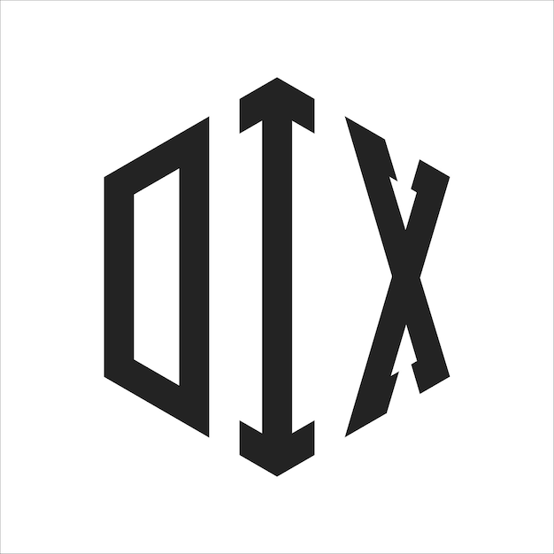 DIX-Logo-Design Anfangsbuchstaben DIX-Monogramm-Logo in sechseckiger Form