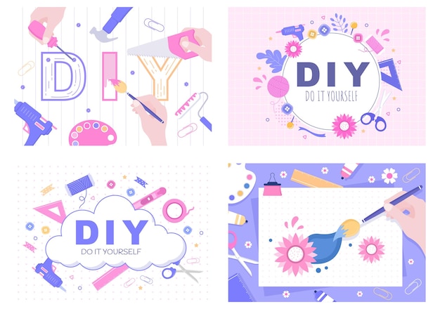 Diy tools do it yourself hintergrundillustration für hausrenovierung und kreative projekte