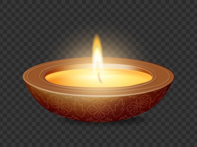 Diya-Öllampe mit Blumendruck Diwali-Festival