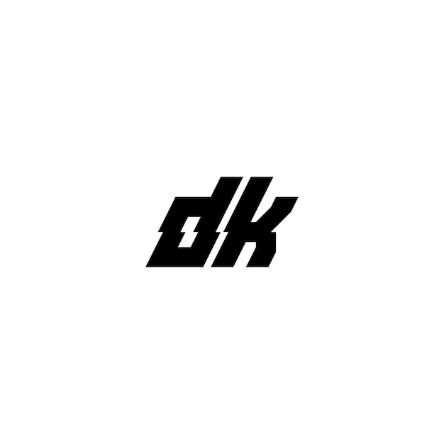 DK-Monogramm-Logo-Design, Buchstabe, Text, Name, Symbol, einfarbig, Logo, Alphabet, Zeichen, einfaches Logo