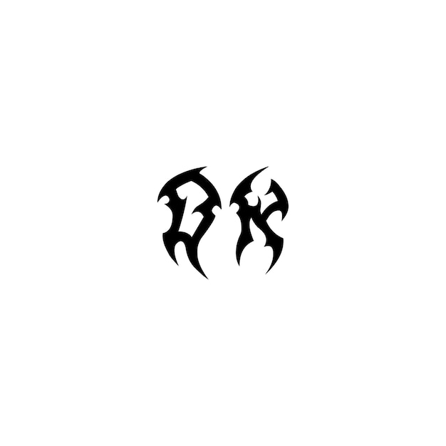 DK-Monogramm-Logo-Design, Buchstabe, Text, Name, Symbol, einfarbig, Logo, Alphabet, Zeichen, einfaches Logo